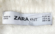 Load image into Gallery viewer, Zara Knit Womens Off White Long Sleeve Plush Cropped Pullover Sweater Size M
