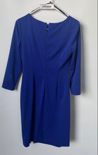 Load image into Gallery viewer, Ivanka Trump Womens Blue Long Sleeve Side Zip Slit Sheath Dress Size P
