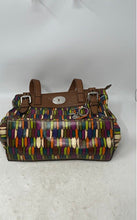 Load image into Gallery viewer, Fossil Womens Key-Per Multicolor Feather Print Double Handle Shoulder Tote Bag
