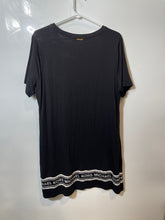 Load image into Gallery viewer, Michael Kors Womens Black Logo Tape Hem Short Sleeve T-Shirt Dress Size XL
