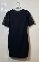 Load image into Gallery viewer, Express Womens Black Short Sleeve Lace Back Zip Mini Dress Size Medium
