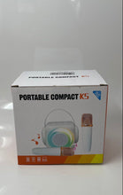 Load image into Gallery viewer, White K5 Portable Compact Karaoke Machine Speaker With Microphone Not Tested
