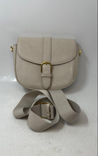 Load image into Gallery viewer, Mango Womens Kelly Beige Leather Magnetic Adjustable Strap Crossbody Bag
