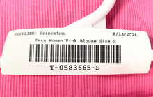 Load image into Gallery viewer, Zara Womens Pink Puff Sleeve Square Neck Cropped Blouse Top Size Small
