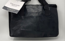 Load image into Gallery viewer, Calvin Klein Fragrances Mens Black Faux Leather Travel Duffle Bag With Tag
