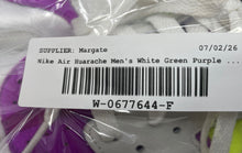 Load image into Gallery viewer, Nike Mens Air Huarache Run AH8049-101 White Green Purple Sneaker Shoes Size 10.5
