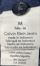 Load image into Gallery viewer, Calvin Klein Mens Blue Long Sleeve Spread Collar Button-Up Shirt Size M
