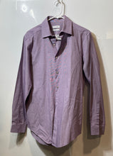 Load image into Gallery viewer, Calvin Klein Mens Purple Houndstooth Print Slim Fit Long Sleeve Dress Shirt Sz M
