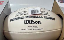 Load image into Gallery viewer, Wilson Brown White Mini NFL Autograph Football Ball With Tags
