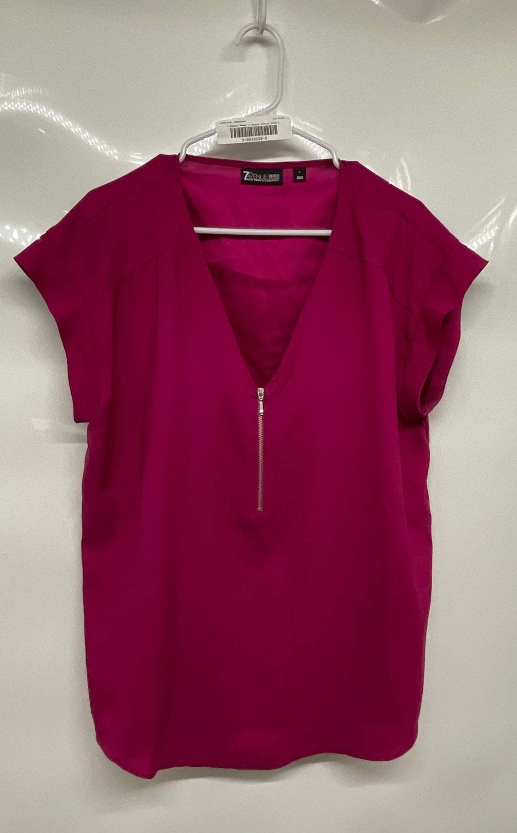 7th Avenue Design Studio New York & Co Womens Purple V-Neck Blouse Top Size L