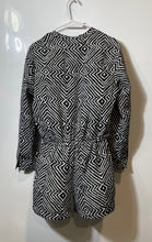 Load image into Gallery viewer, Michael Kors Womens Black &amp; White Geometric Print Short One-Piece Romper Size M
