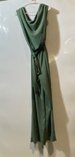 Load image into Gallery viewer, Zara Womens Green Cowl Neck Sleeveless Belted One-Piece Jumpsuit Size Small
