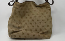 Load image into Gallery viewer, Dooney &amp; Bourke Womens Beige Monogram Outer Pockets Adjustable Shoulder Bag
