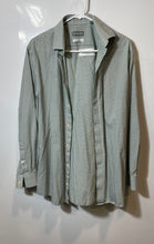 Load image into Gallery viewer, Michael Kors Mens Green Gingham Airsoft Stretch Dress Shirt Size L 16 32/33
