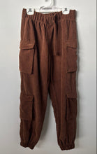Load image into Gallery viewer, Forever 21 Womens Brown Corduroy Elastic Waist Pull-On Cargo Pants Size Small

