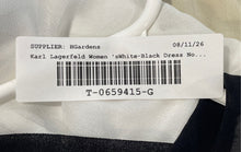 Load image into Gallery viewer, Karl Lagerfeld Womens White Black Colorblock Tie Neck Fit &amp; Flare Dress No Size
