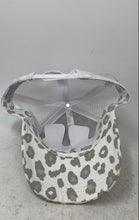 Load image into Gallery viewer, Infinity Her Unisex White Gray Leopard Print Adjustable Trucker Hat Size OSFMW
