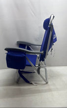 Load image into Gallery viewer, QWave Blue Mesh Sustainable Lay-Flat Folding Backpack Oversized Beach Chair
