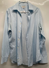 Load image into Gallery viewer, Banana Republic Mens Blue Striped Cotton Non-Iron Classic Fit Dress Shirt Size M
