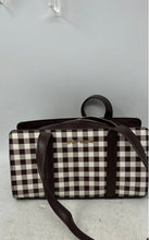 Load image into Gallery viewer, Betsey Johnson Womens Brown White Checkered Inner Pockets Zipper Shoulder Bag
