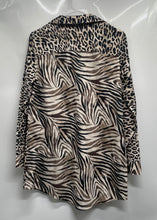Load image into Gallery viewer, Chico's Womens Multicolor Animal Print Long Sleeve Tunic Button-Up Shirt Size 0
