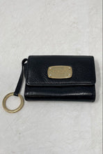 Load image into Gallery viewer, Michael Kors Womens Black Pebble Leather Credit Card Mini Coin Wallet
