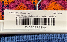 Load image into Gallery viewer, Zara Womens Multicolor Chevron Crochet High-Waist Maxi Skirt Size Small
