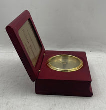 Load image into Gallery viewer, Stuart Austin Quartz Mahogany Book Style Roman Numerals Desk Clock Not Tested

