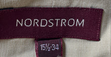 Load image into Gallery viewer, Nordstrom Mens Brown Long Sleeve Collared Regular Fit Dress Shirt Size 15.5 34
