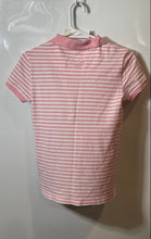 Load image into Gallery viewer, Lacoste Womens Pink Striped Short Sleeve Collared Golf Polo Shirt Size 38
