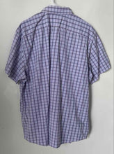 Load image into Gallery viewer, Banana Republic Mens Purple Blue Plaid Cotton Short Sleeve Button-Up Shirt XXL
