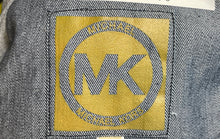 Load image into Gallery viewer, Michael Kors Womens Blue Long Sleeve Button Front Cropped Denim Jacket Size S

