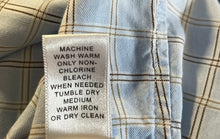 Load image into Gallery viewer, Banana Republic Mens Blue Check Fitted Long Sleeve Dress Shirt Size Medium
