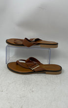 Load image into Gallery viewer, Toscanella Womens Brown Leather Side Buckle Luxury Thong Sandals Size 9.5

