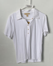 Load image into Gallery viewer, Michael Kors Womens White Short Sleeve Spread Collar Polo Shirt Size Medium
