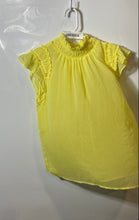 Load image into Gallery viewer, Calvin Klein Womens Yellow Flatter Short Sleeve Blouse Top Size Medium
