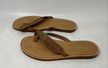 Load image into Gallery viewer, Coach Womens Deni Brown Leather Flat Slip-On Flip Flop Sandals Size 5.5B
