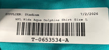 Load image into Gallery viewer, Nike Kids Aqua Miami Dolphins Tyreek Hill #10 Football-NFL Jersey Size L
