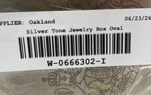 Load image into Gallery viewer, Silver-Tone Engraved British Royal Coat Of Arms Lion Paw Footed Oval Jewelry Box
