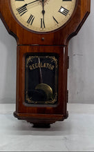 Load image into Gallery viewer, Vintage Verichron Brown Roman Numeral Quartz Chime Regulator Wall Clock Damage
