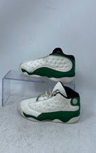 Load image into Gallery viewer, Nike Unisex Kids Air Jordan 13 White Green Sneaker Shoes Size 10C No Laces
