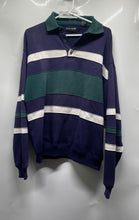 Load image into Gallery viewer, Pierre Cardin Mens Blue Green Colorblock Polo Pullover Sweatshirt Size Medium
