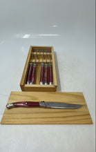 Load image into Gallery viewer, Set Of 6 Pcs Wolfgang Puck Stainless Steel Red Handles Steak Knife
