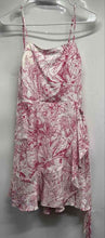 Load image into Gallery viewer, Express Womens White Red Printed Spaghetti-Strap Mini Wrap Dress Size Medium
