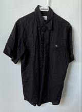 Load image into Gallery viewer, Lacoste Mens Black Cotton Short Sleeve Collared Button-Up Shirt Size 40
