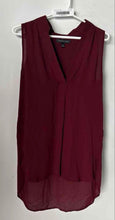 Load image into Gallery viewer, Banana Republic Womens Burgundy Pleated High-Low Tunic Blouse Top Size S
