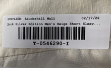 Load image into Gallery viewer, Quiksilver Edition Mens Beige Short Sleeve Comfort Fit Button-Up Shirt Size M
