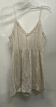 Load image into Gallery viewer, Zara Womens Beige Striped Spaghetti Strap Button Front Mini Dress Size Small

