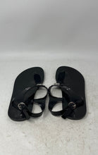 Load image into Gallery viewer, Michael Kors Womens Black Logo Open Toe Buckle Flat Thong Sandals Size 8M
