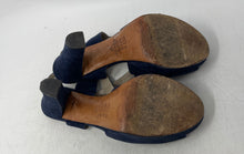 Load image into Gallery viewer, Spatarella Staff Womens Blue Leather Peep Toe Block Platform Heels Size 37
